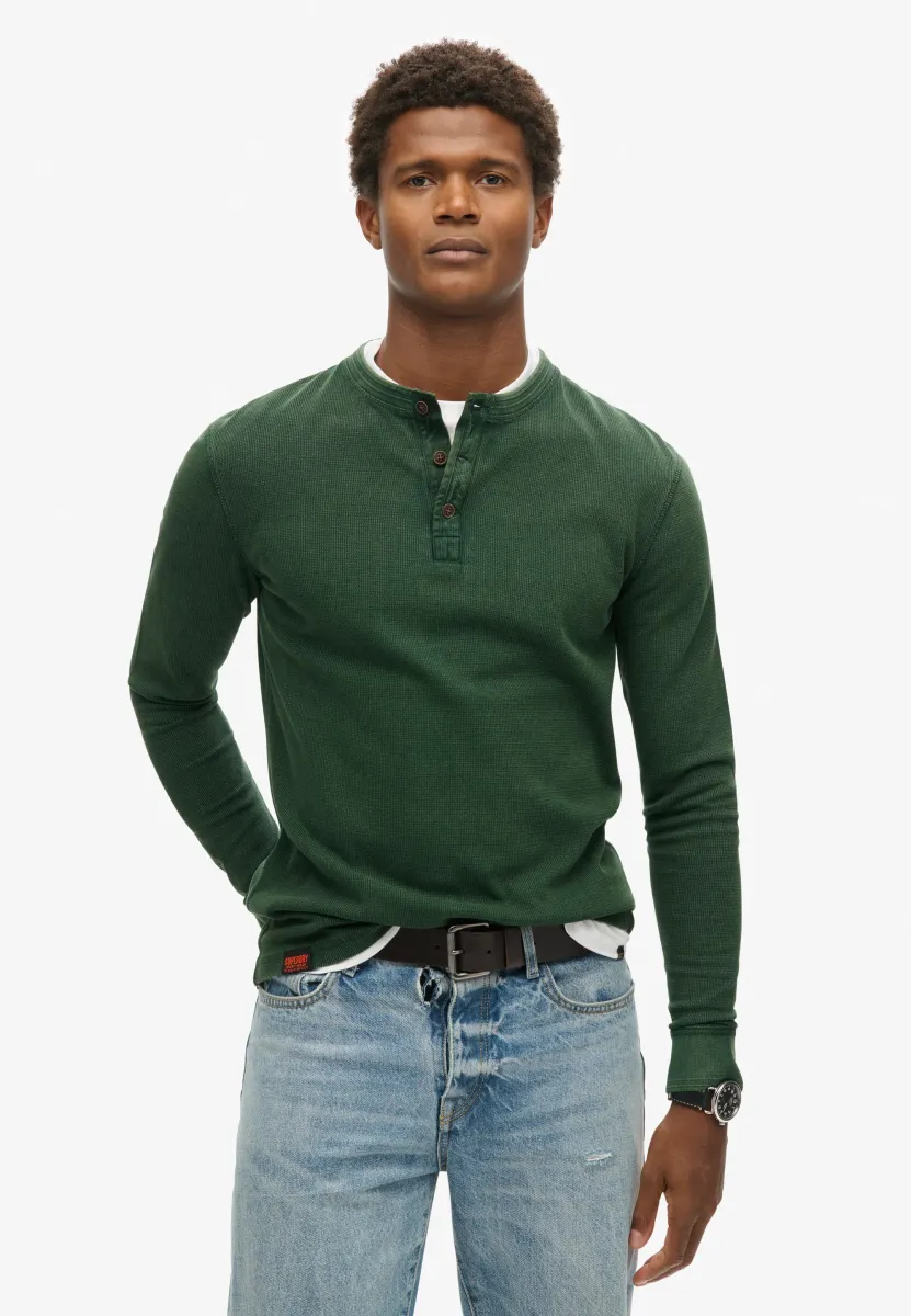 VINTAGE TEXTURED GRANDAD  - Langarmshirt - enamel green