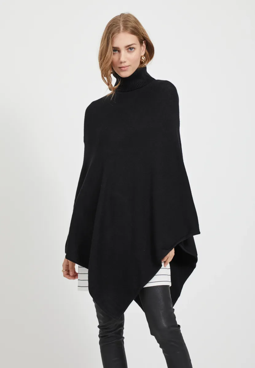 VIRIL ROLL NECK PONCHO - Cape - black