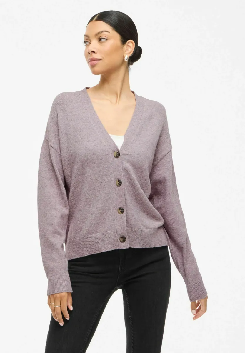 VIRIL V NECK - Strickjacke - toadstool
