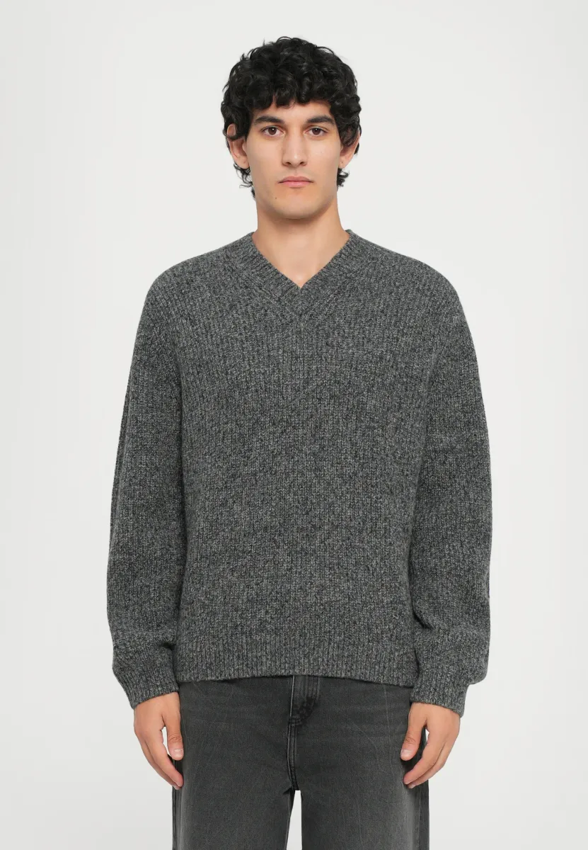 VITOR V NECK  - Strickpullover - dark grey melange