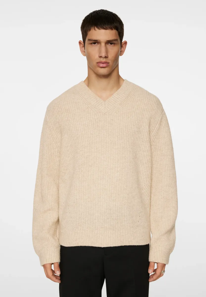 VITOR V NECK  - Strickpullover - moonbeam melange