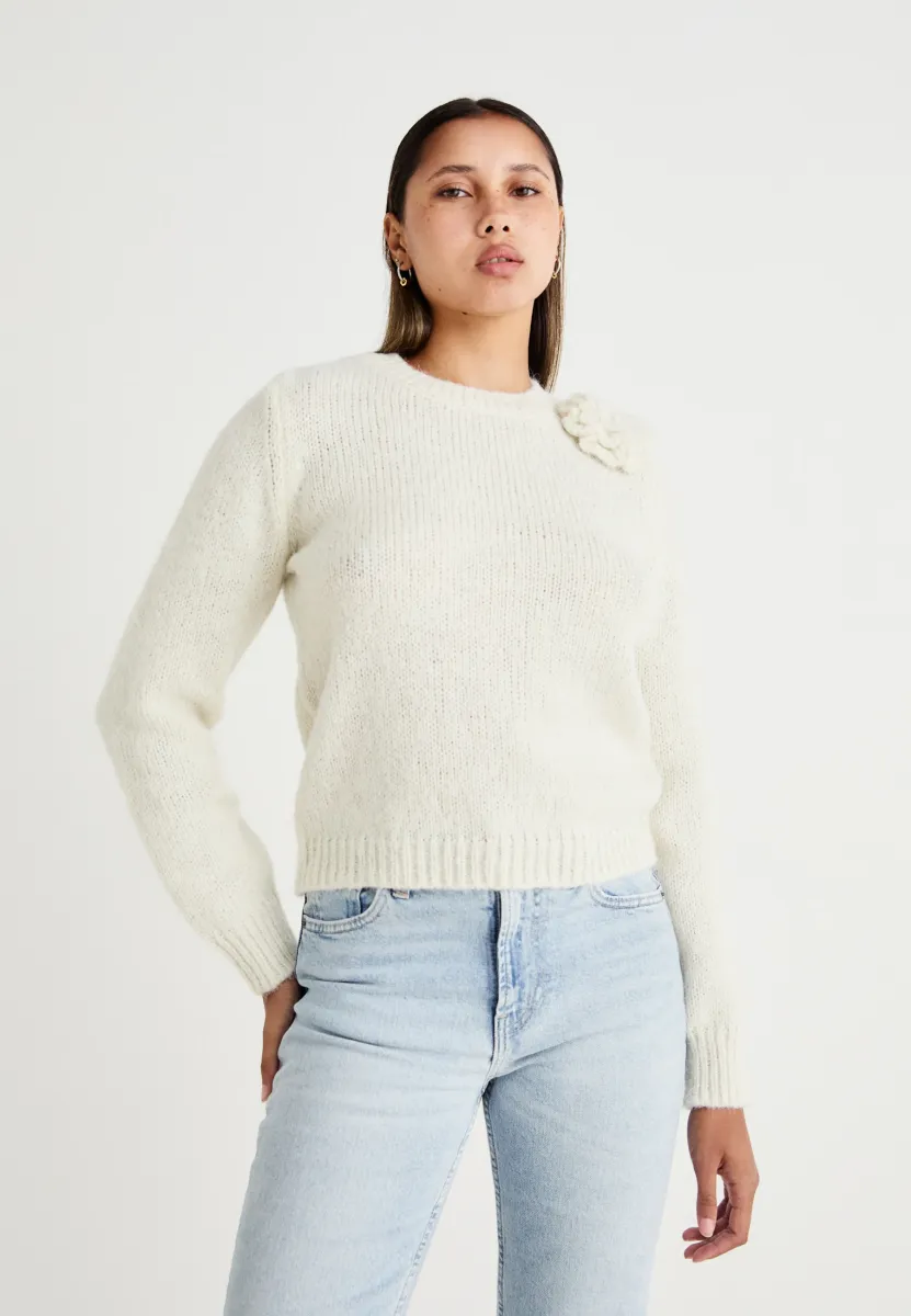 VMADIA ONECK FLOWER - Strickpullover - birch