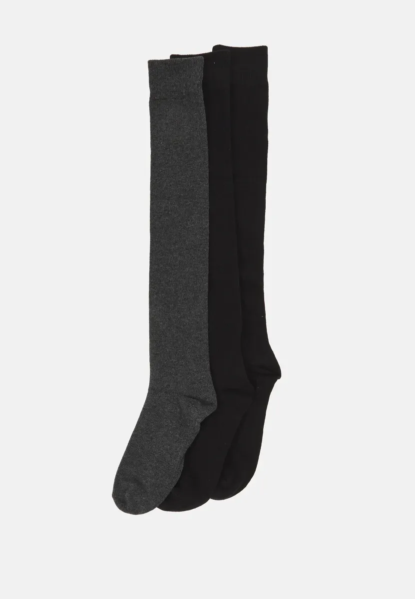 VMALANA KNEEHIGH SOCKS 3-PACK - Socken - black