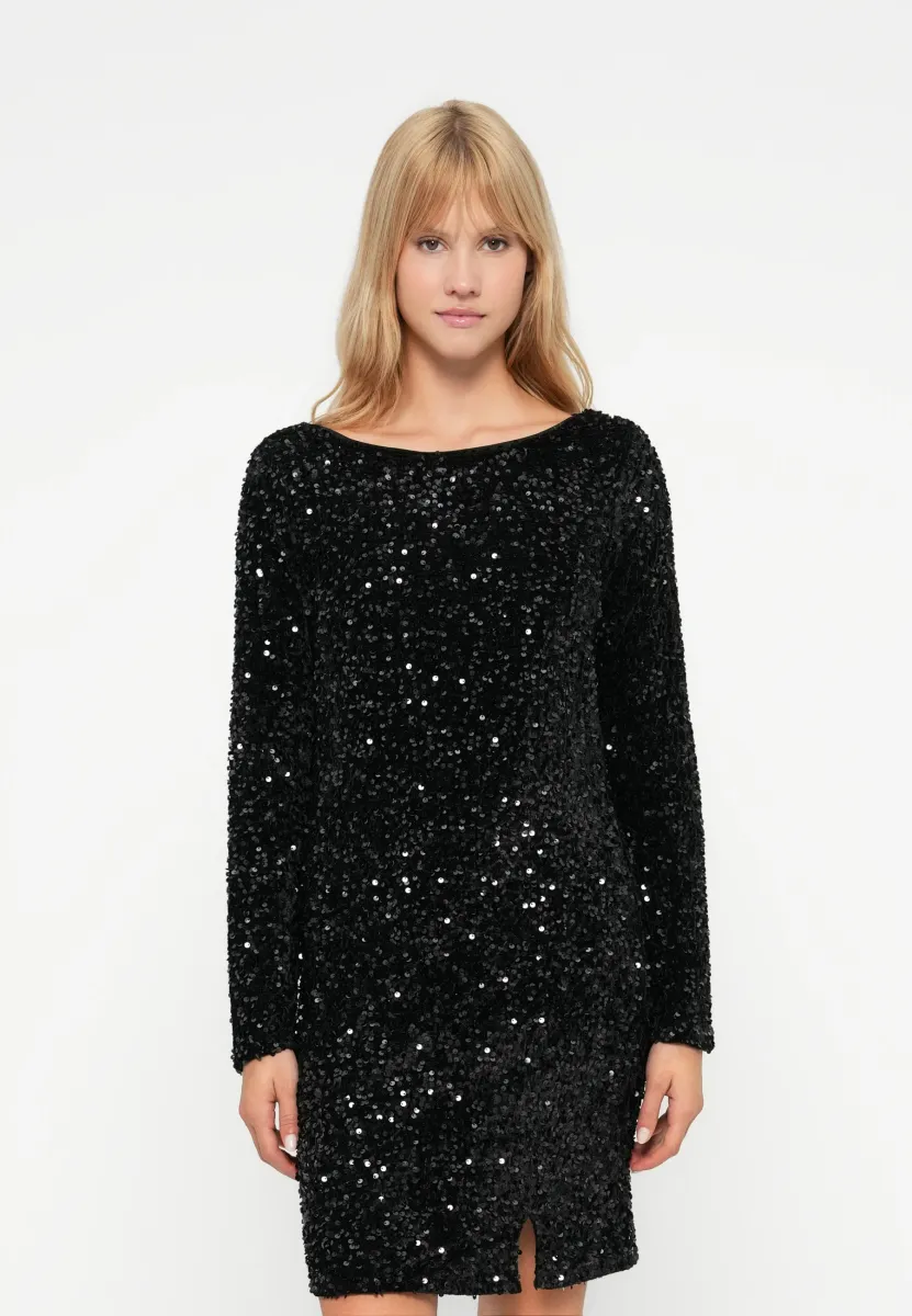 VMBELLA LS SHORT SQ  JRS GA - Cocktailkleid/festliches Kleid - black