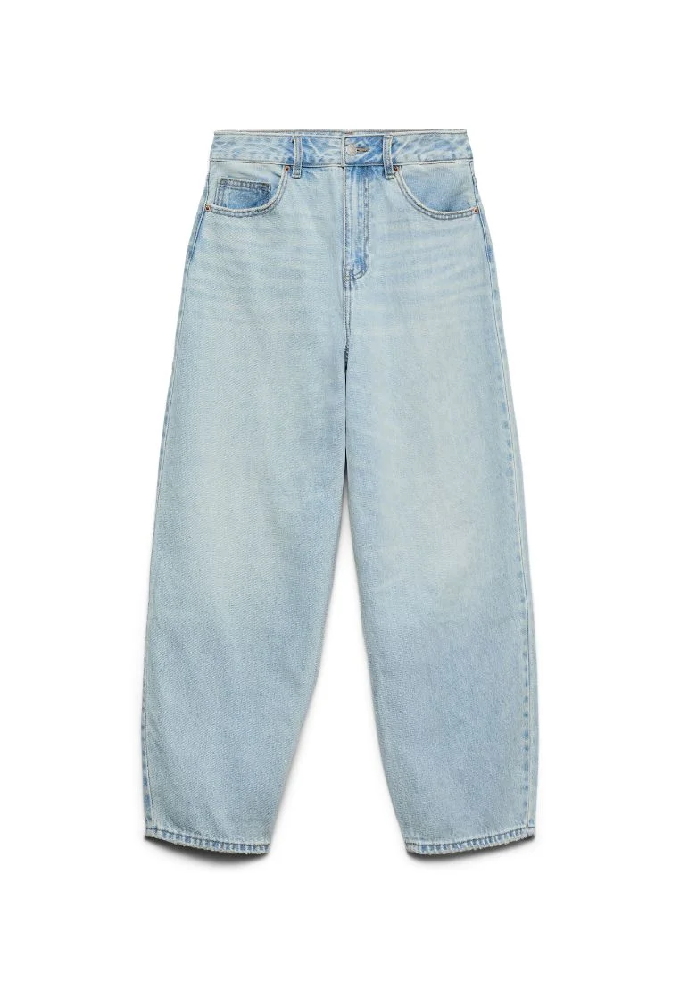 VMBILLIE BARREL - Wide Leg - light blue denim