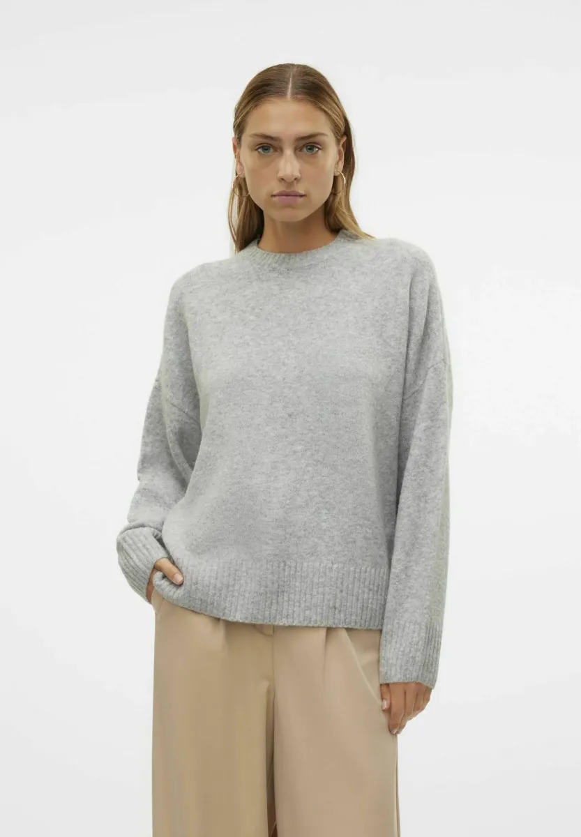 VMBOOM O NECK   - Strickpullover - light grey melange
