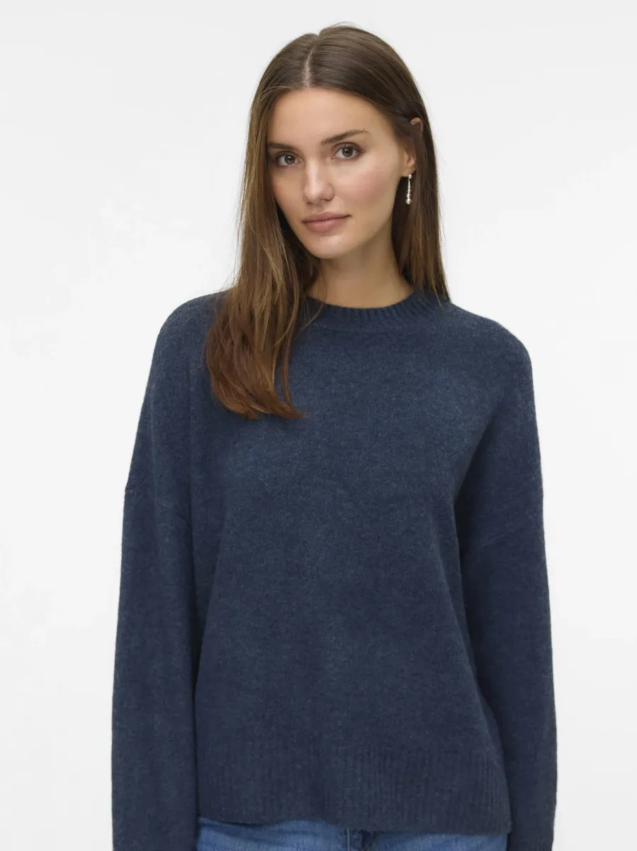 VMBOOM O NECK   - Strickpullover - navy blazer
