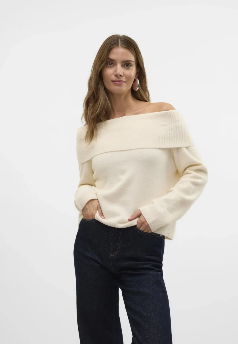 VMBOOM OFF SHOULDER - Strickpullover - birch detail melange