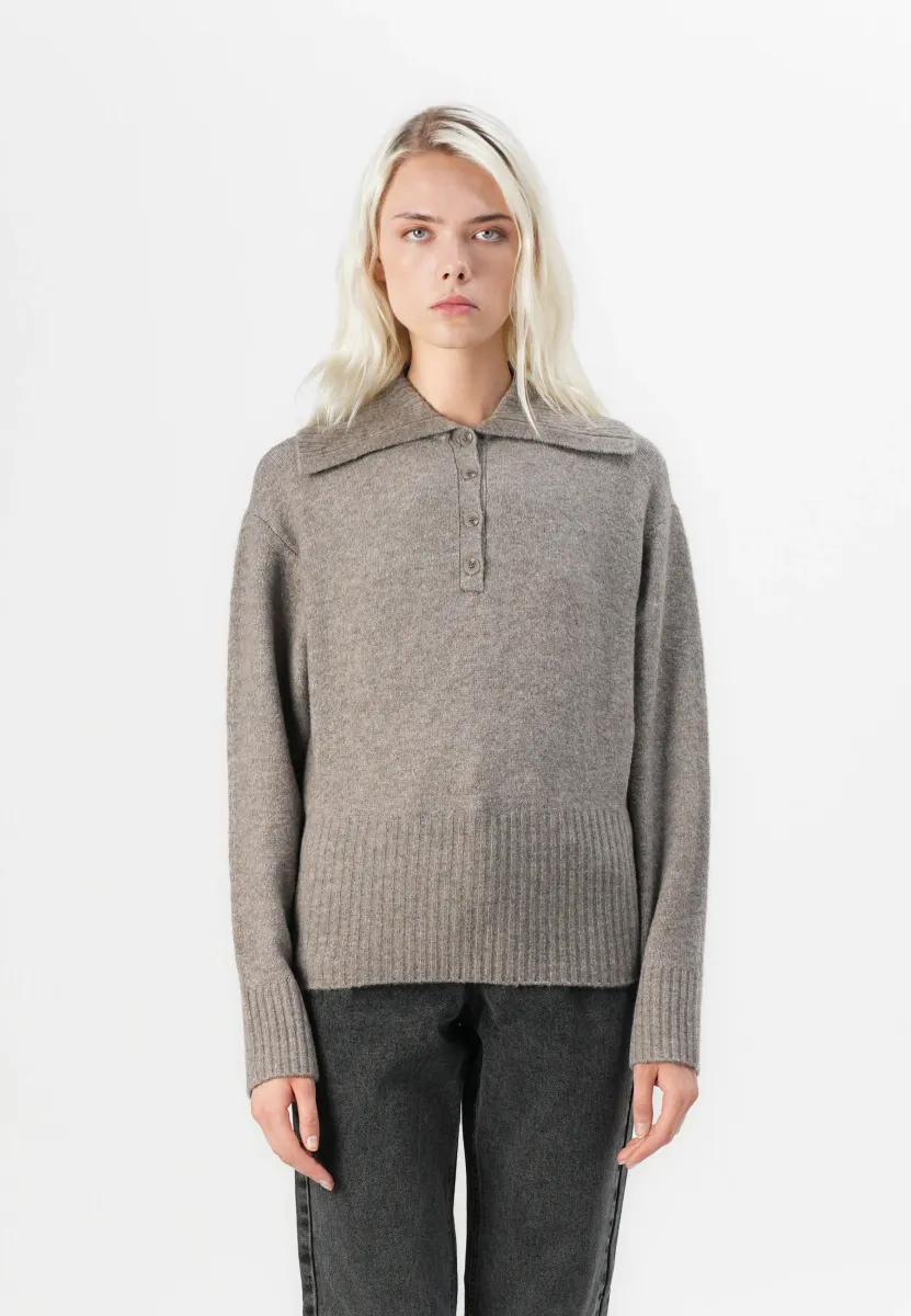 VMBOOM SPLIT NECK  - Strickpullover - moon rock