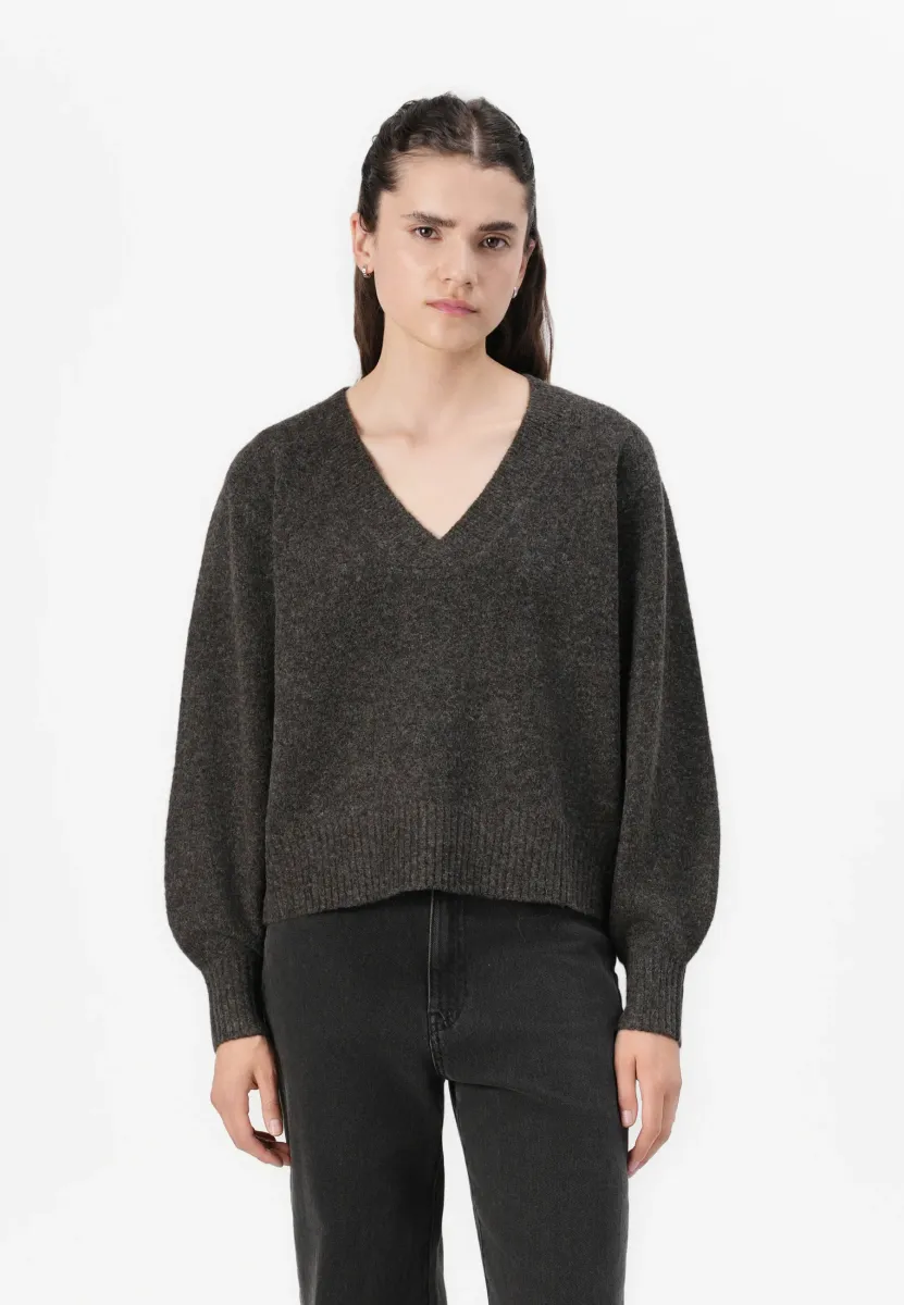 VMBOOM V NECK NOOS - Strickpullover - chocolate torte