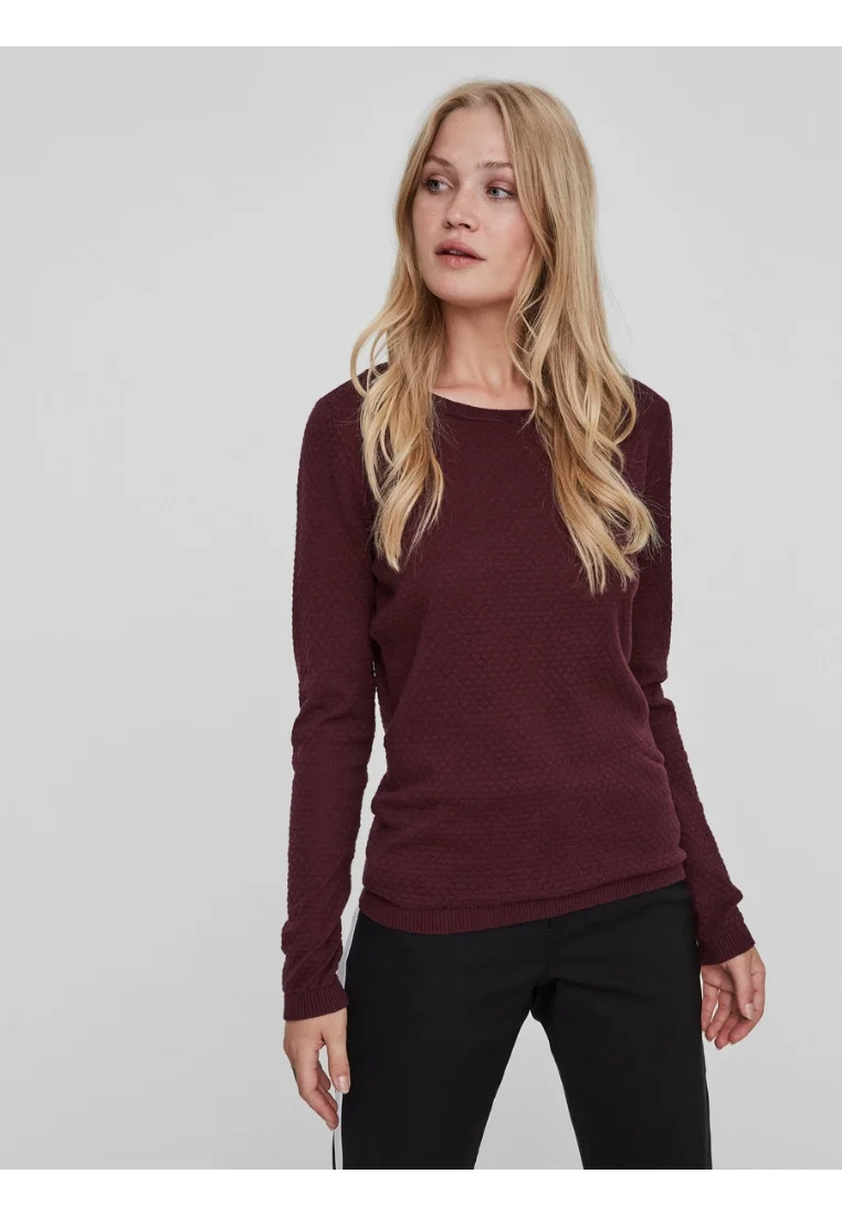 VMCARE STRUCTURE O-NECK - Strickpullover - bordeaux