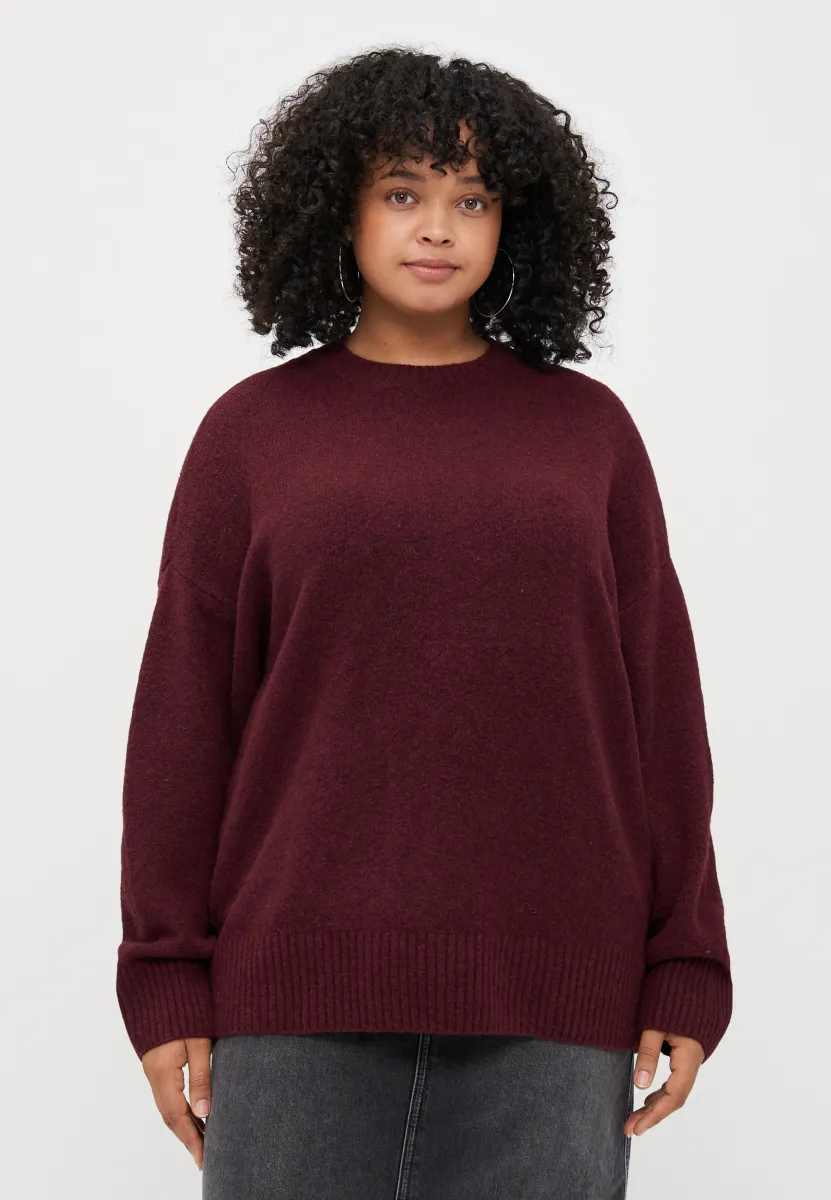 VMCBOOM O NECK - Strickpullover - winetasting melange