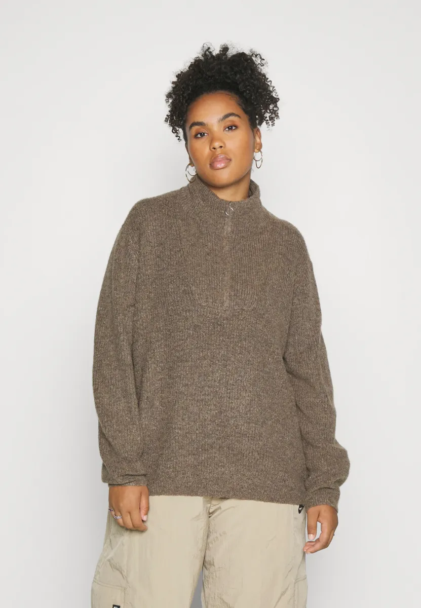VMCPLAZA ZIPPER  - Strickpullover - brown lentil