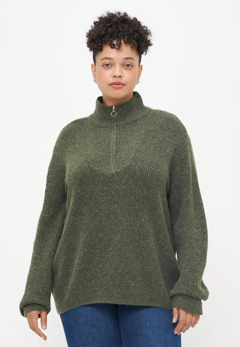 VMCPLAZA ZIPPER  - Strickpullover - kalamata melange