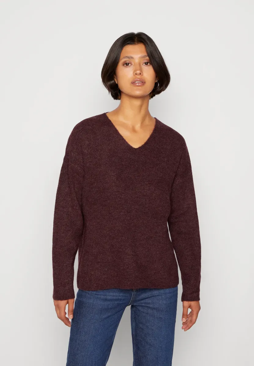 VMCREWLEFILE VNECK  - Strickpullover - winetasting