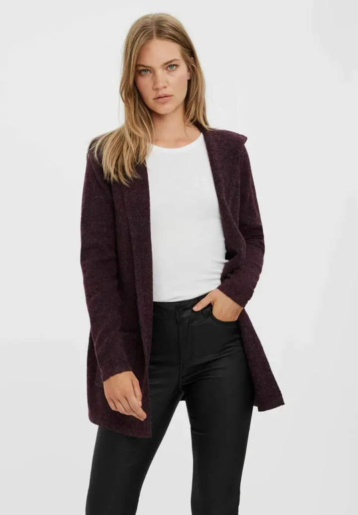 VMDOFFY OPEN HOOD CARDIGAN  - Strickjacke - winetasting