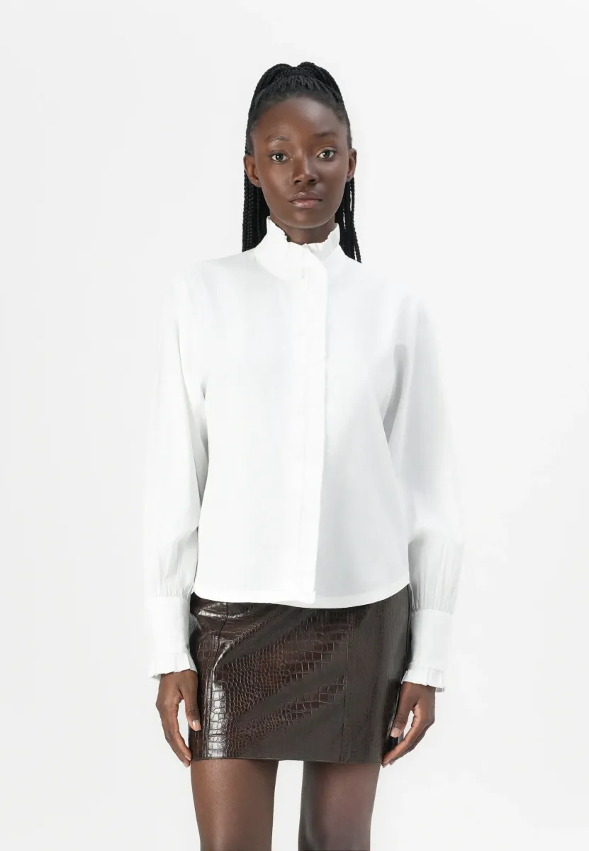 VMFANNI RUFFEL - Hemdbluse - snow white