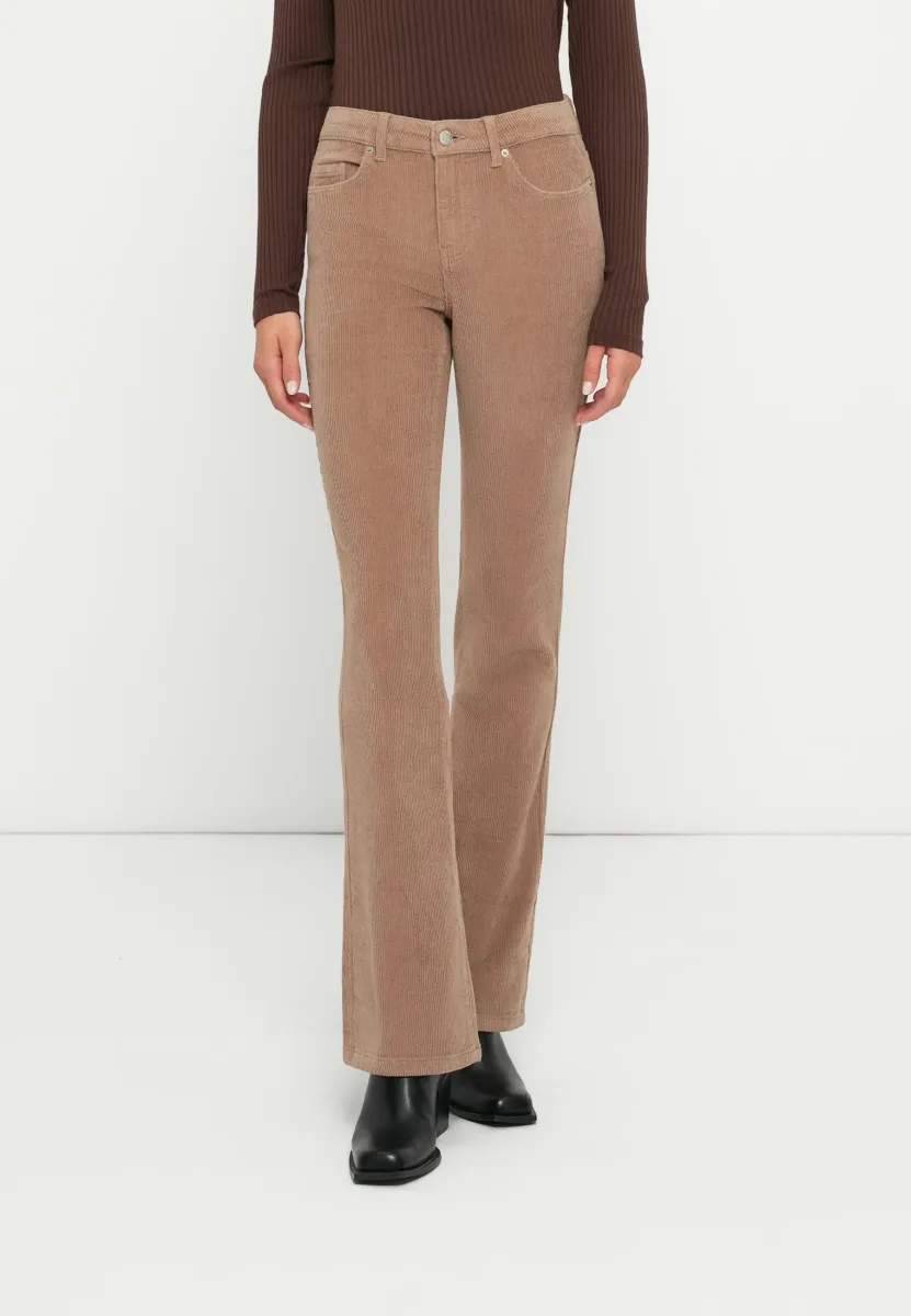 VMFLASH FLARED PANTS - Stoffhose - silver-coloured mink