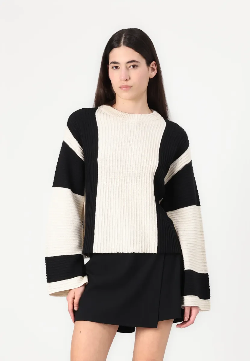 VMGIGI O NECK PULLOVER  - Strickpullover - birch/black
