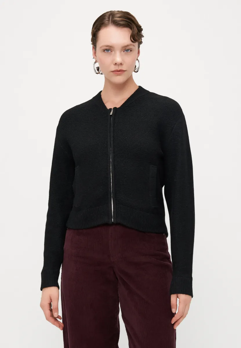 VMHANNA ZIPPER CARDIGAN - Strickjacke - black