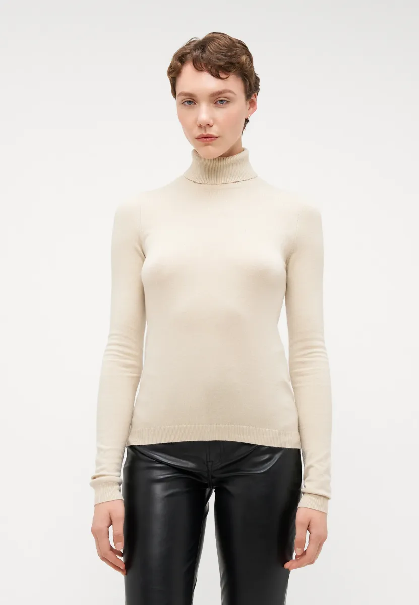 VMHAPPINESS ROLLNECK  - Strickpullover - oatmeal