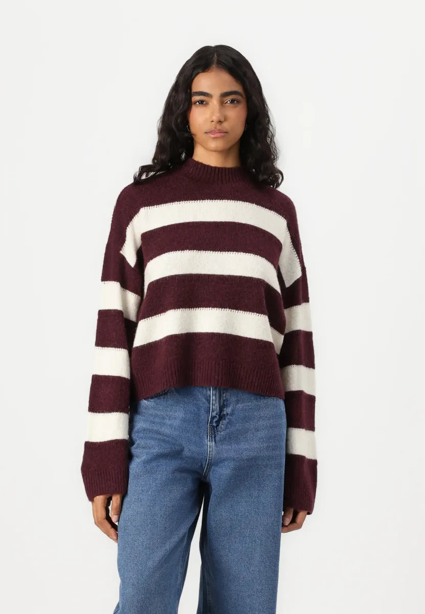 VMINEZ PULLOVER BOO - Strickpullover - winetasting/birch