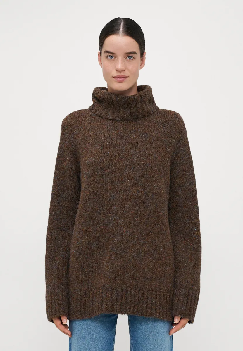 VMINGRID COWLNECK - Strickpullover - chocolate torte melange