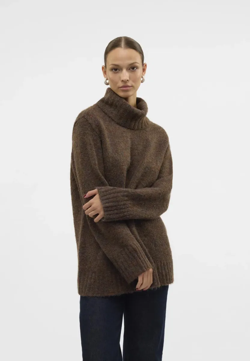 VMINGRID LS COWLNECK - Strickpullover - chocolate torte