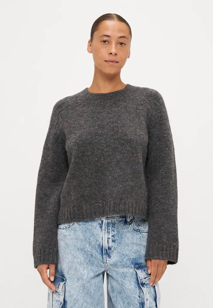 VMINGRID O NECK  - Strickpullover - dark grey melange