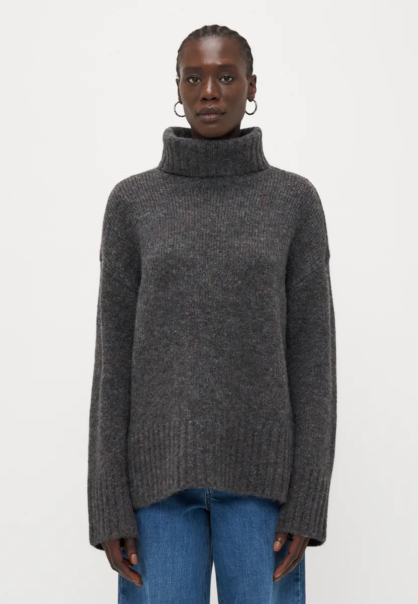 VMINGRID ROLL NECK  - Strickpullover - dark grey melange
