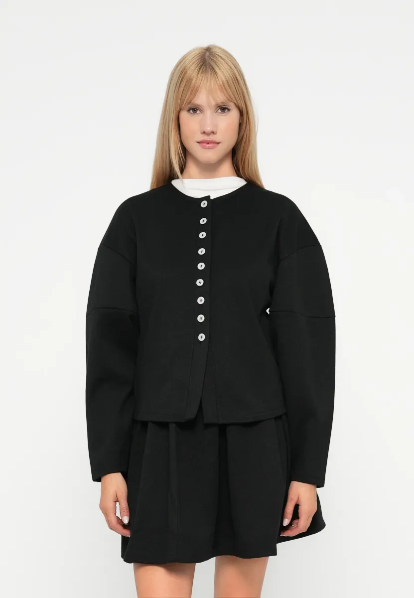VMKLEA O NECK CARDIGAN - Strickjacke - black