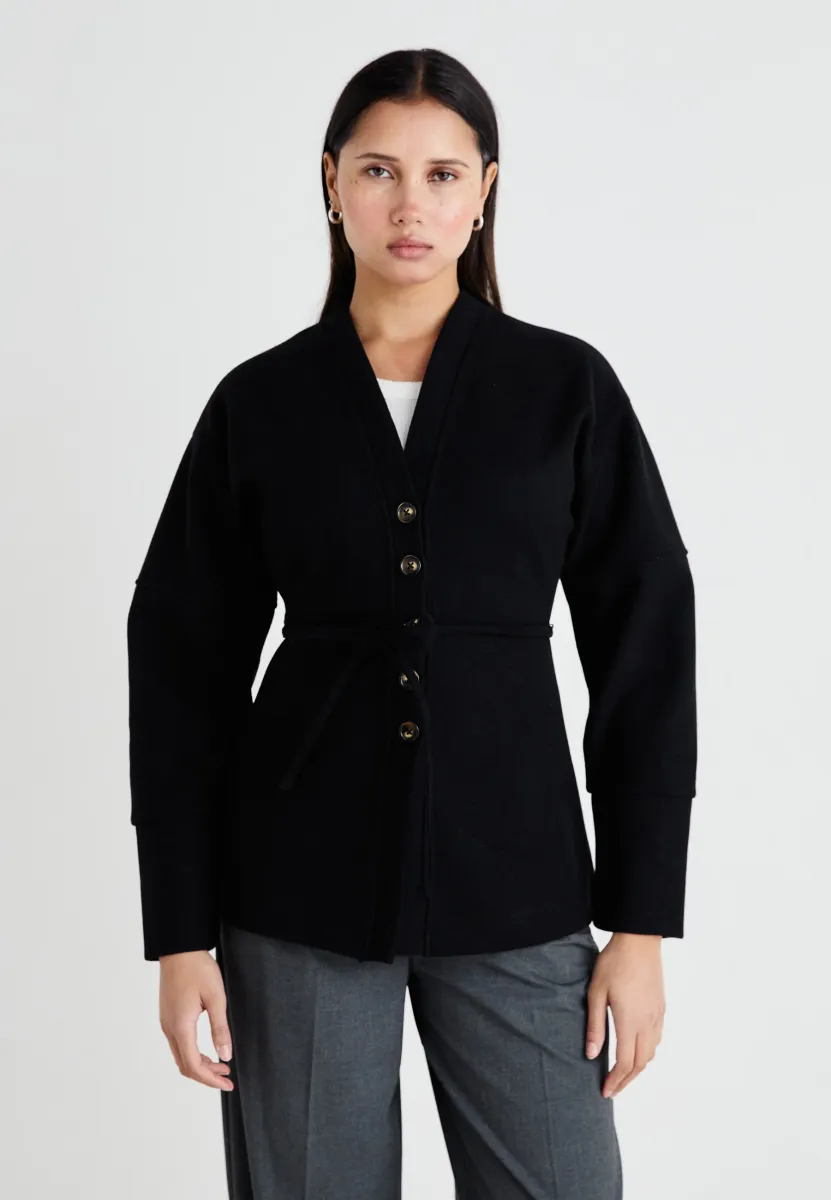 VMKLEO - Strickjacke - black
