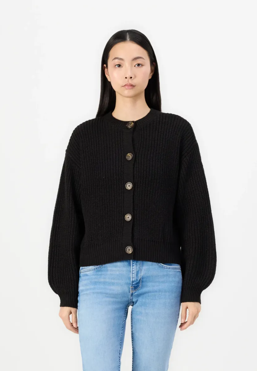 VMLEA O NECK CARDIGAN - Strickjacke - black