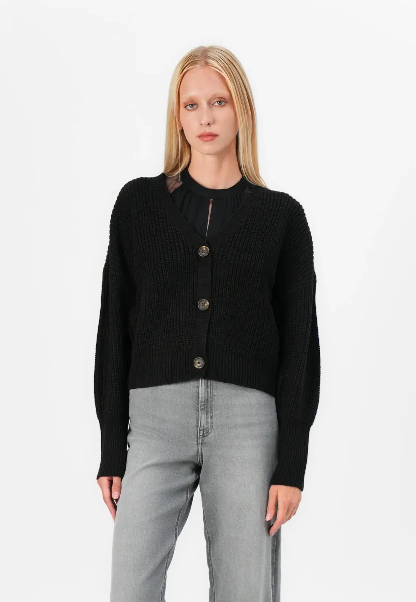 VMLEA V NECK CARDIGAN - Strickjacke - black