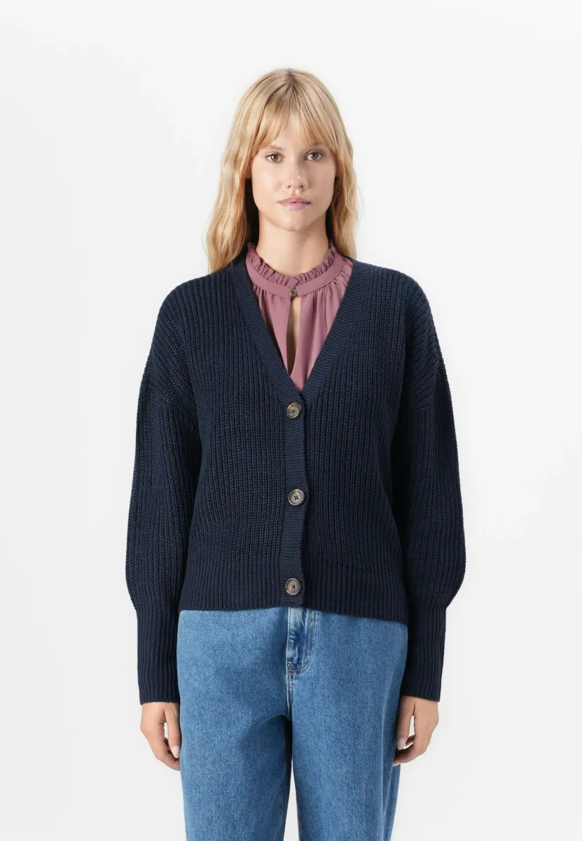 VMLEA V NECK CARDIGAN - Strickjacke - navy blazer