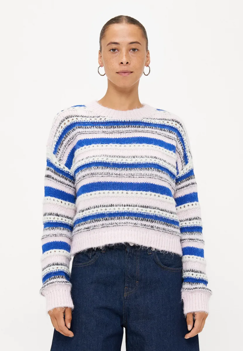 VMLENORA O NECK  - Strickpullover - pink dogwood/surf the web/snow white/black