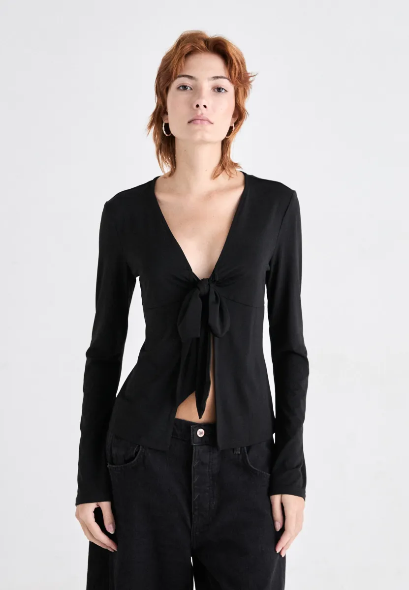 VMLOTTIE TIE TOP  - Langarmshirt - black