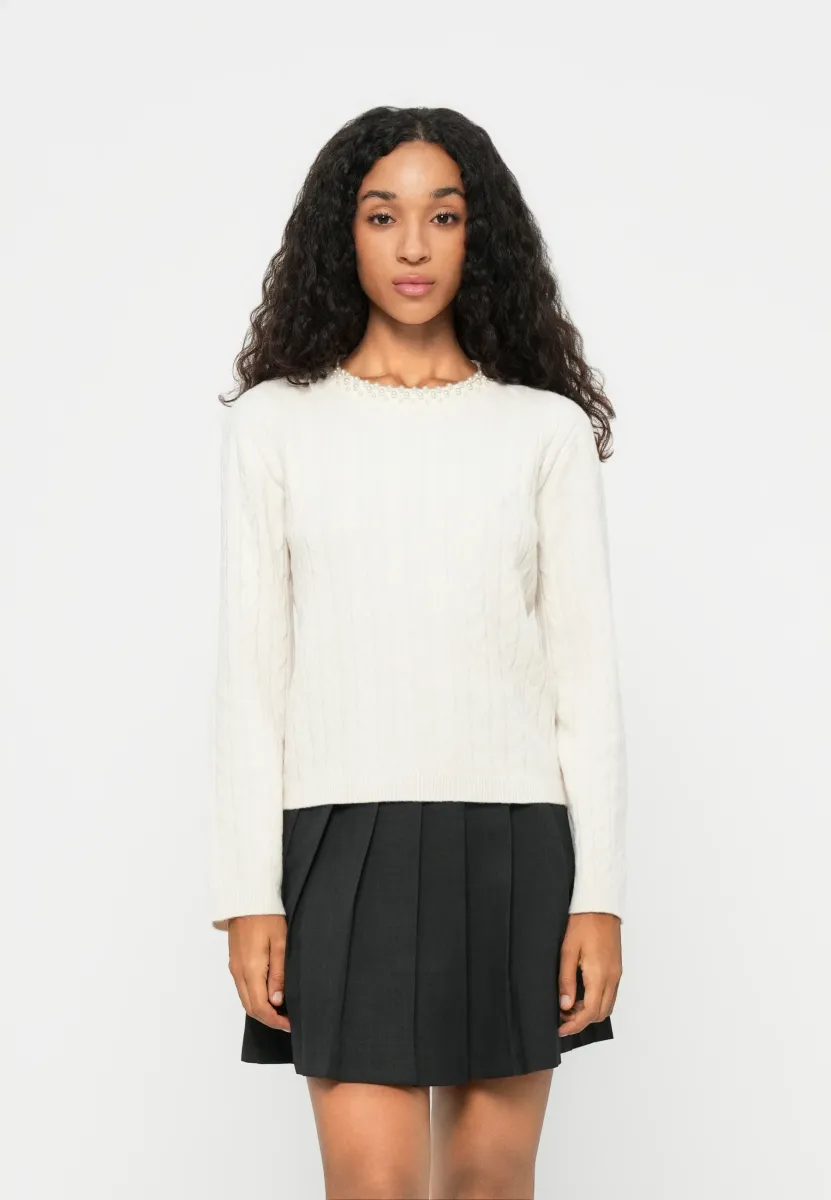 VMLUNA CABLE PEARL PULLOVER - Strickpullover - birch