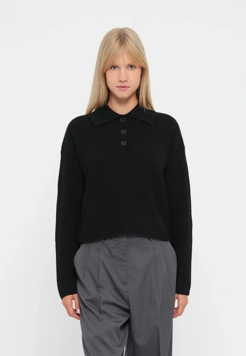 VMLUNA SHORT - Strickpullover - black