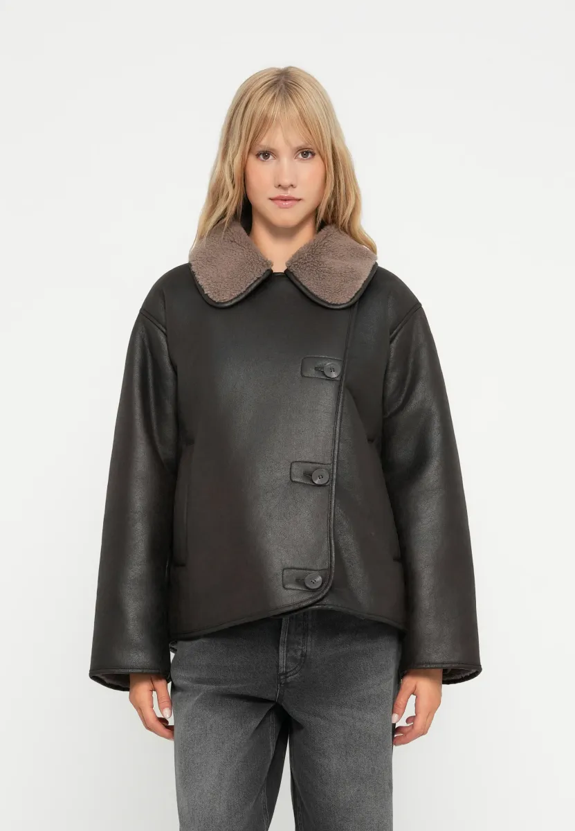 VMMIRANDA JACKET - Kunstlederjacke - chocolate torte