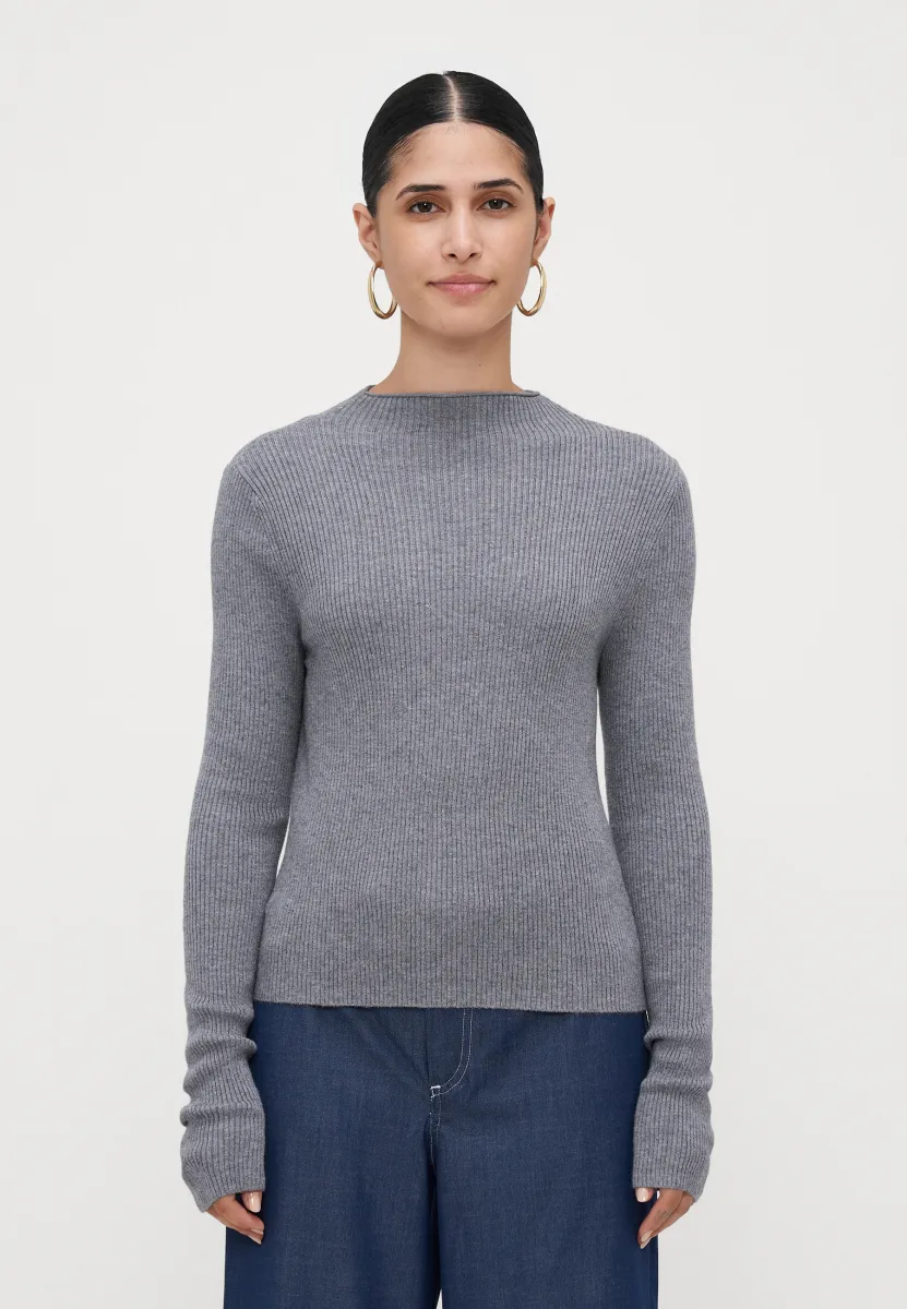VMNANCY FUNNELNECK  - Strickpullover - medium grey melange