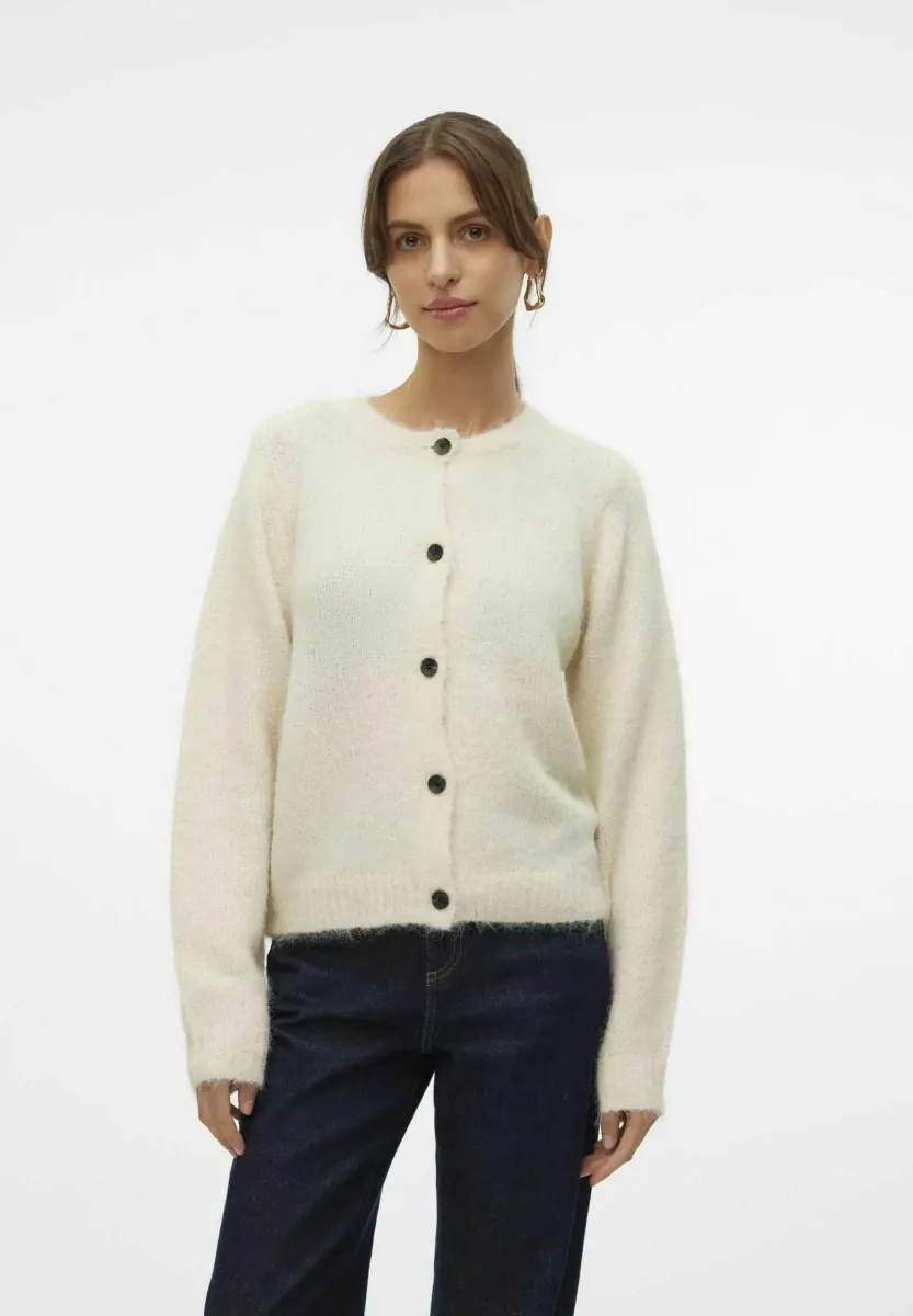 VMNOVAH LS O-NECK BUTTON  - Strickjacke - birch