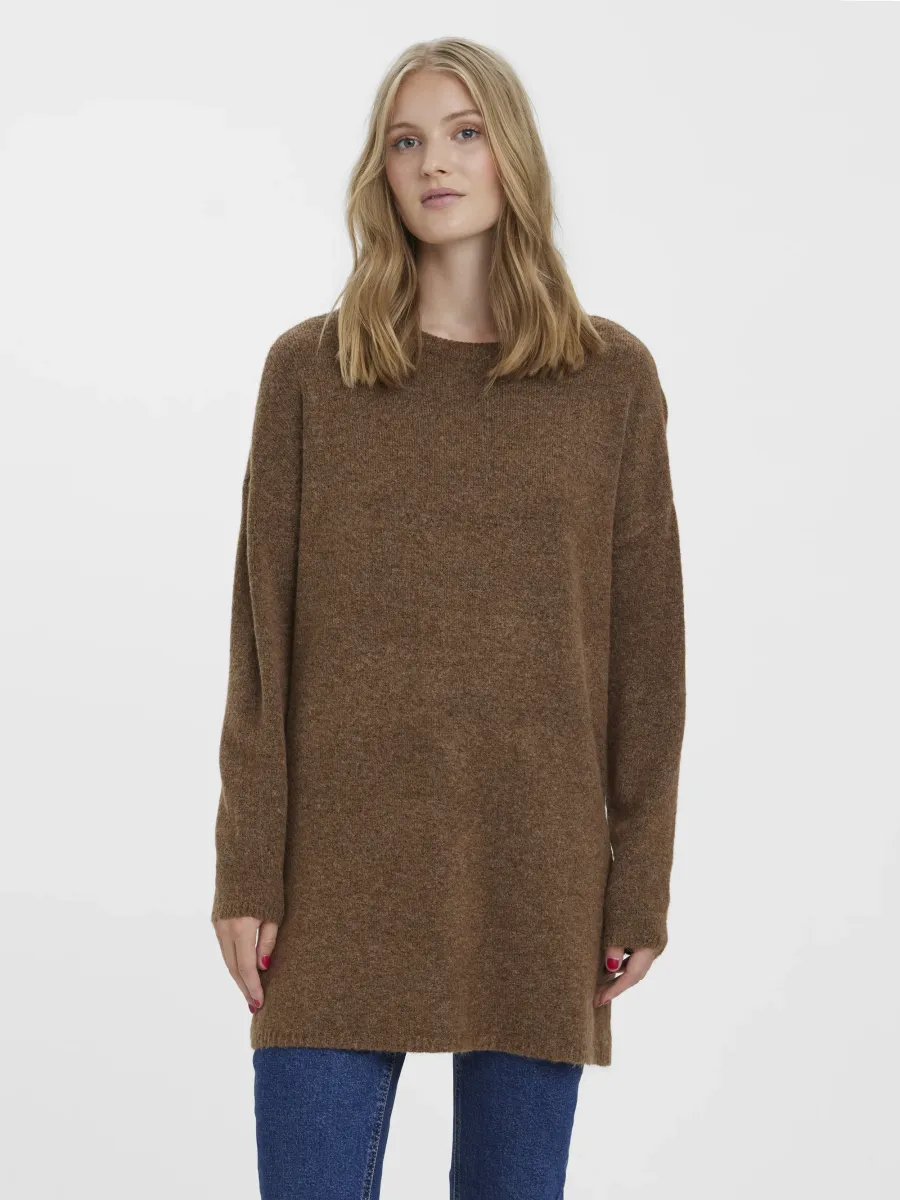 VMPLAZA O NECK - Strickpullover - brown