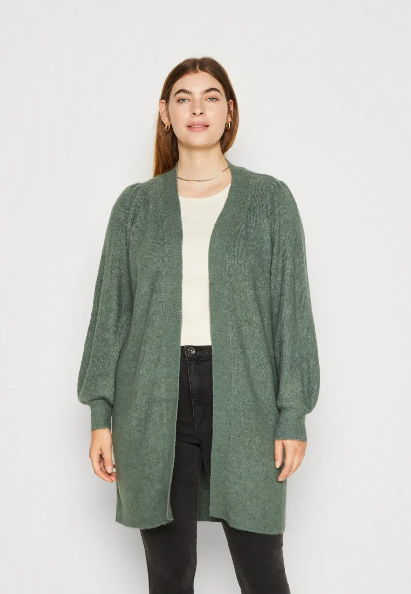 VMRUBELLEFILE LONG CARDIGAN - Strickjacke - laurel wreath melange
