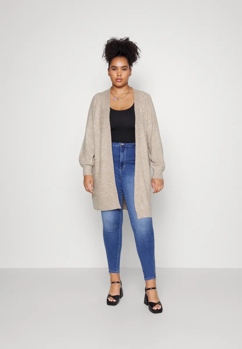VMRUBELLEFILE LONG CARDIGAN - Strickjacke - silver mink