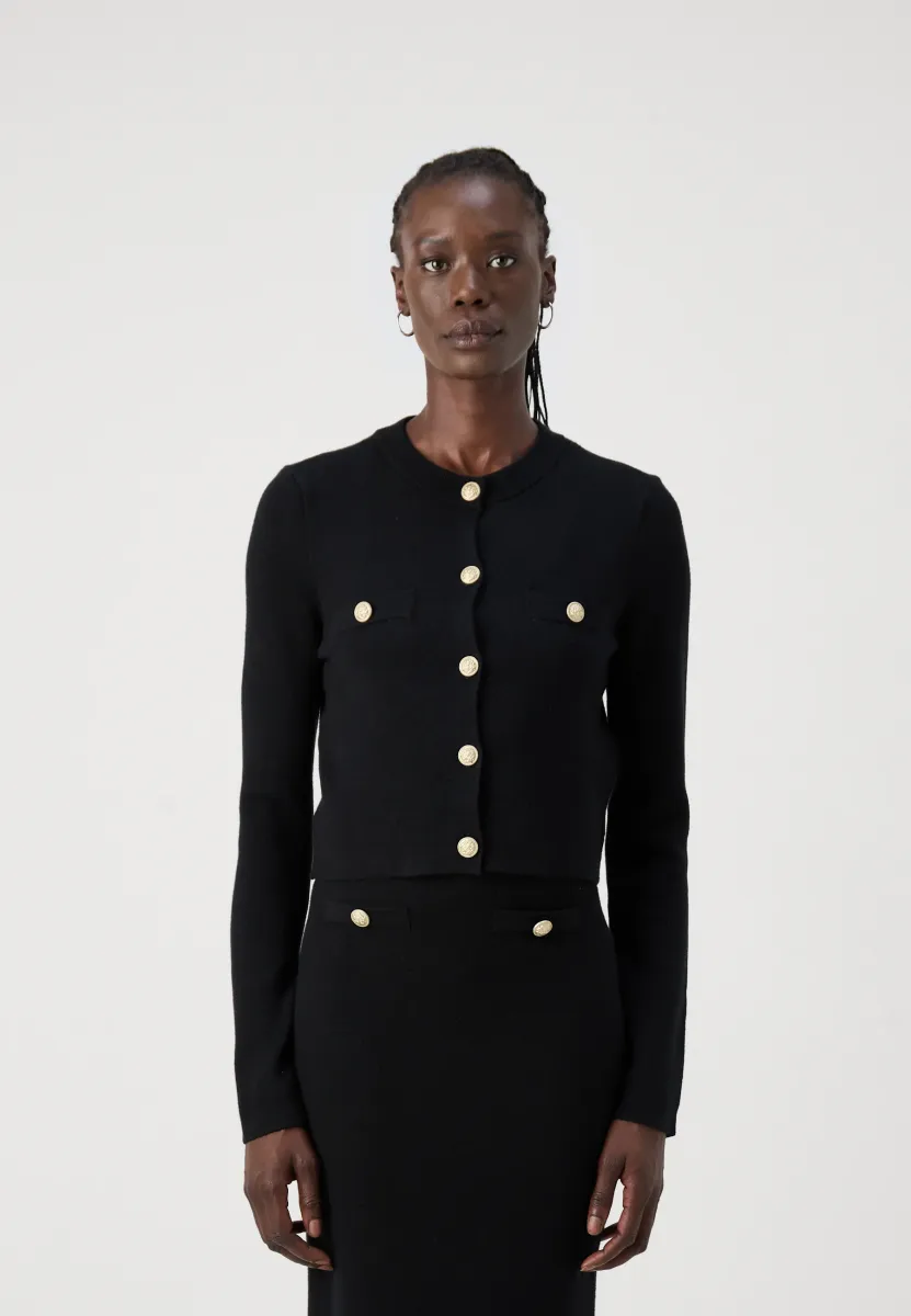 VMSABA SHORT BUTTON  - Strickjacke - black