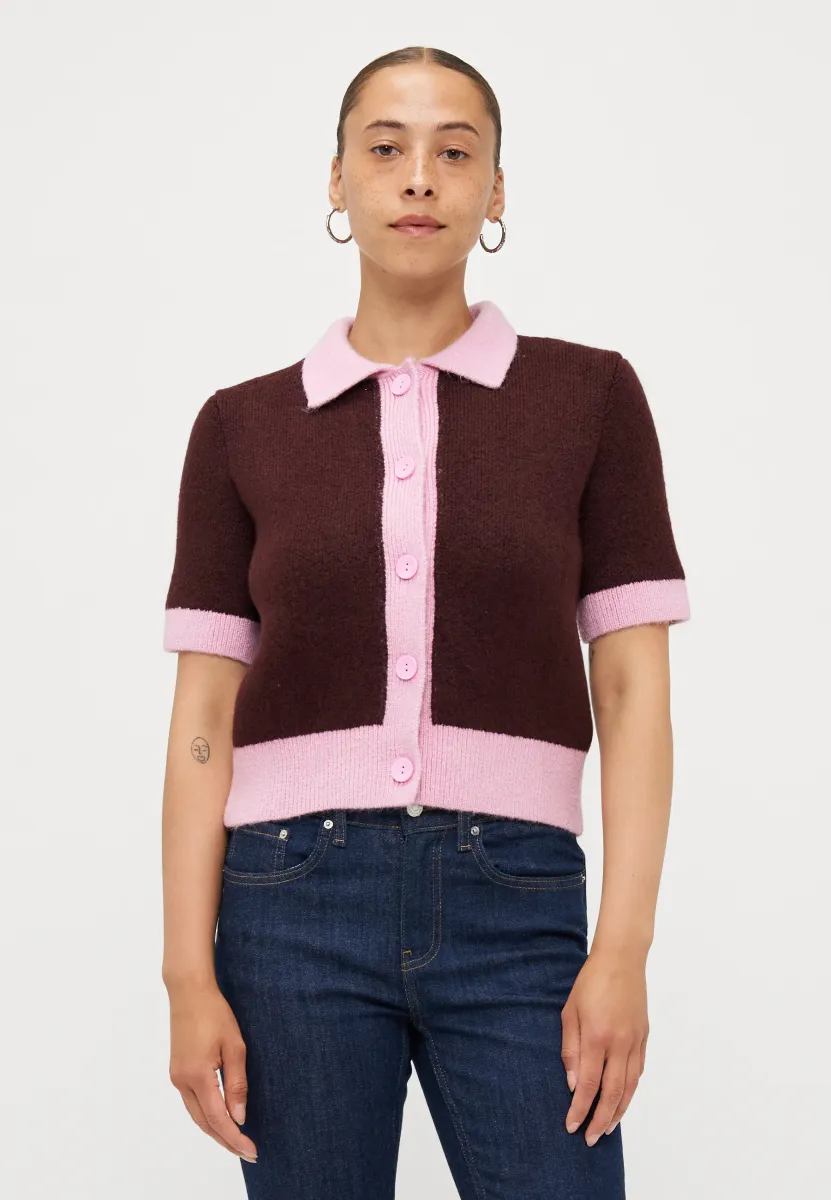 VMSALLY CARDIGAN - Strickjacke - burgundy/sweet dreams