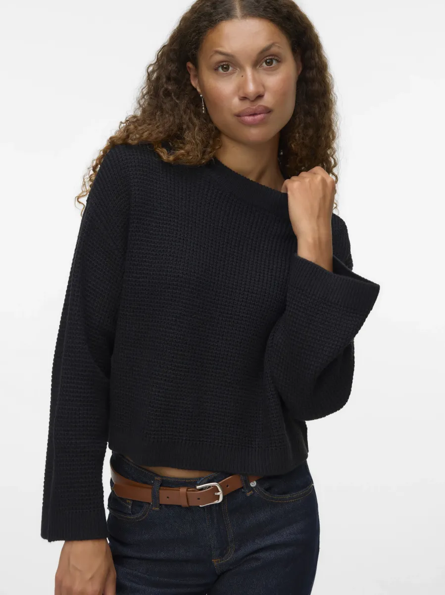VMSALLY O NECK PULLOVER - Strickpullover - black
