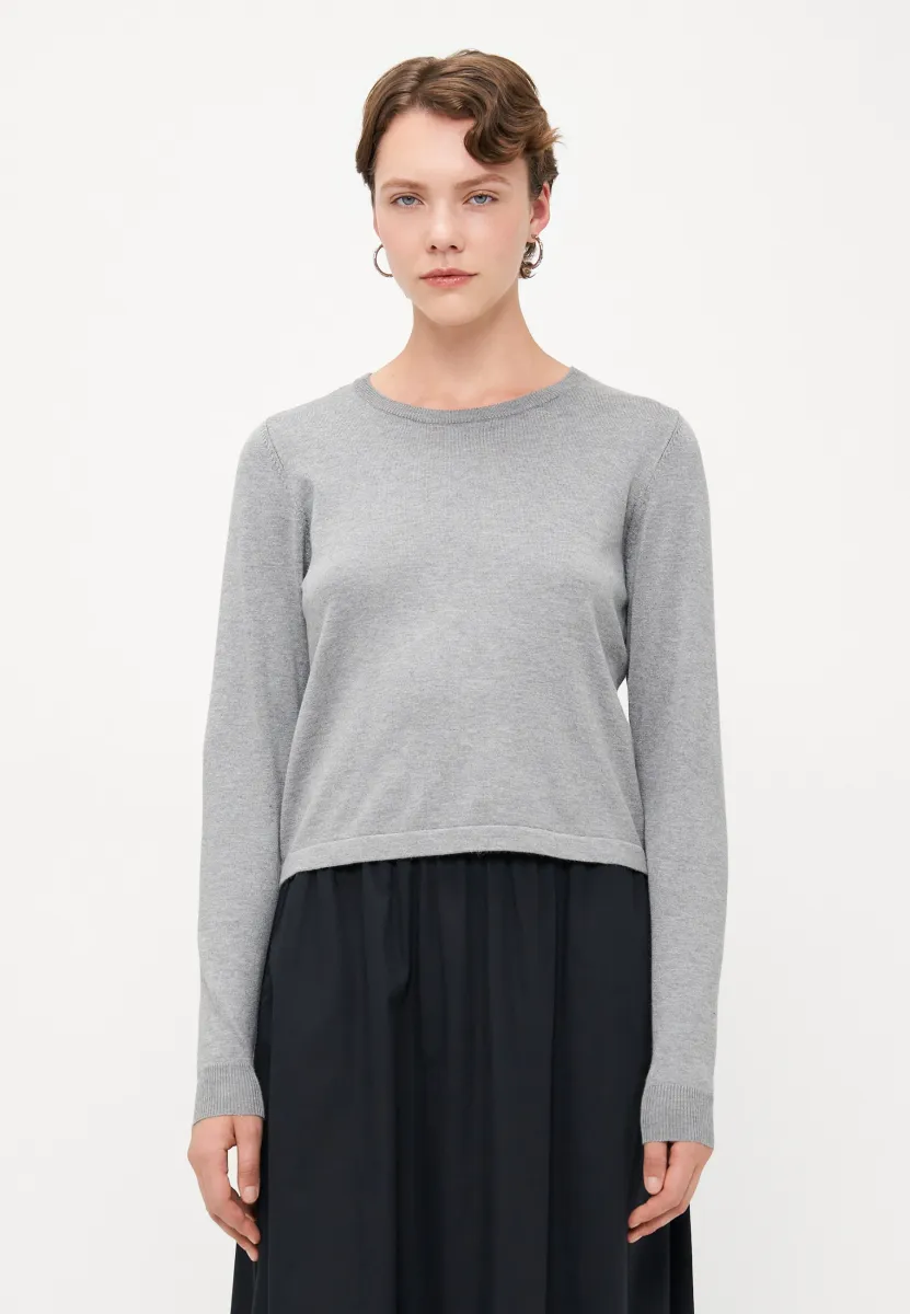 VMSILJE O NECK - Strickpullover - medium grey melange