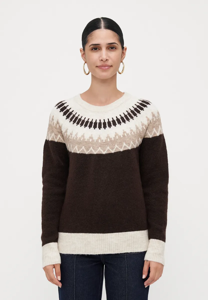 VMSIMONE NORDIC  - Strickpullover - chocolate torte/silver mink/birch